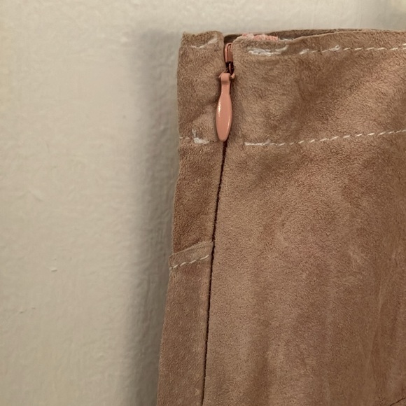 NWT Poleci 100% Genuine Suede Patchwork Skirt - Picture 3 of 7